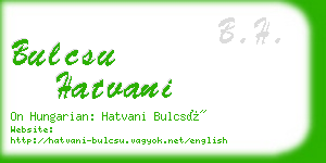 bulcsu hatvani business card